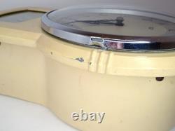 Vintage Smiths Enfield Cream 1950s 1960s Kitchen Wall Clock Enamel Metal MCM