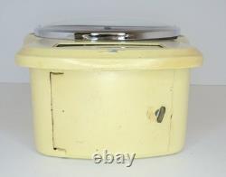 Vintage Smiths Enfield Cream 1950s 1960s Kitchen Wall Clock Enamel Metal MCM