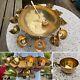 Vintage Solid Brass Party Punch Bowl With 12 Cups + Ladle Bbq Decor Wedding 21