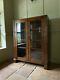 Vintage Solid Oak Wood & Ply Display China Bookcase Drinks Cabinet Cupboard