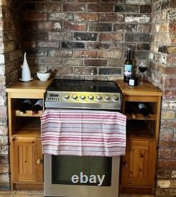 Vintage Solid Pine Kitchen Units, Cupboard And Beech Worktop