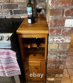Vintage Solid Pine Kitchen Units, Cupboard And Beech Worktop