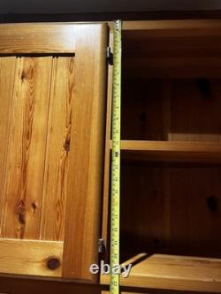 Vintage Solid Pine Kitchen Units, Cupboard And Beech Worktop