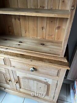 Vintage Solid Pine Welsh Dresser Rustic Country Kitchen Style 2m High