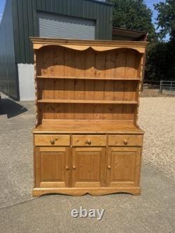 Vintage Solid Pine Welsh Dresser Sideboard Plate Rack Farmhouse Kitchen Retro