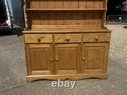 Vintage Solid Pine Welsh Dresser Sideboard Plate Rack Farmhouse Kitchen Retro