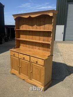 Vintage Solid Pine Welsh Dresser Sideboard Plate Rack Farmhouse Kitchen Retro