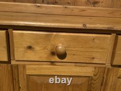 Vintage Solid Pine Welsh Dresser Sideboard Plate Rack Farmhouse Kitchen Retro