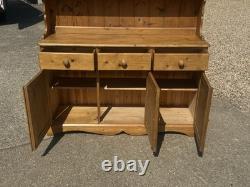 Vintage Solid Pine Welsh Dresser Sideboard Plate Rack Farmhouse Kitchen Retro