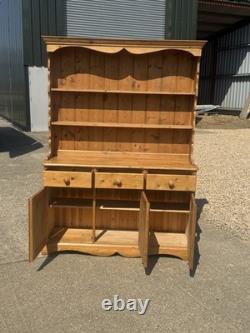 Vintage Solid Pine Welsh Dresser Sideboard Plate Rack Farmhouse Kitchen Retro