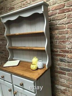 Vintage Solid Pine Wood Shabby Chic Kitchen Dresser