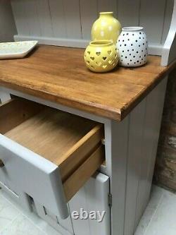 Vintage Solid Pine Wood Shabby Chic Kitchen Dresser