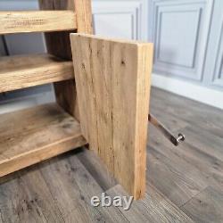 Vintage Solid Reclaimed Rustic Pine TV Unit Stand Cabinet With Shelf Cupboard