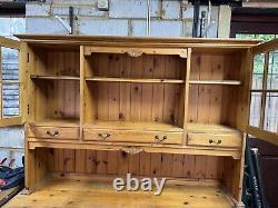 Vintage Solid Wood Antique Pine Welsh Dresser Country Farmhouse Style Kitchen