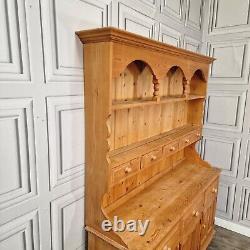 Vintage Solid Wood Antique Pine Welsh Dresser Country Farmhouse Style Kitchen