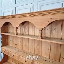 Vintage Solid Wood Antique Pine Welsh Dresser Country Farmhouse Style Kitchen