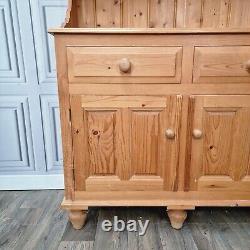 Vintage Solid Wood Antique Pine Welsh Dresser Country Farmhouse Style Kitchen