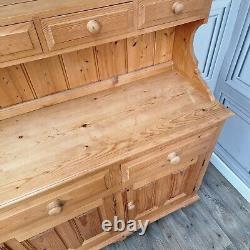 Vintage Solid Wood Antique Pine Welsh Dresser Country Farmhouse Style Kitchen