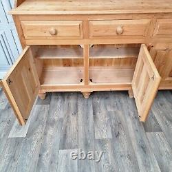 Vintage Solid Wood Antique Pine Welsh Dresser Country Farmhouse Style Kitchen