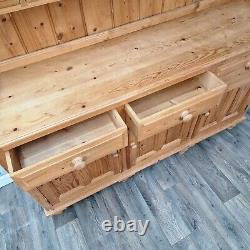 Vintage Solid Wood Antique Pine Welsh Dresser Country Farmhouse Style Kitchen