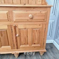 Vintage Solid Wood Antique Pine Welsh Dresser Country Farmhouse Style Kitchen