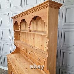 Vintage Solid Wood Antique Pine Welsh Dresser Country Farmhouse Style Kitchen