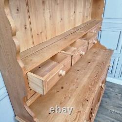 Vintage Solid Wood Antique Pine Welsh Dresser Country Farmhouse Style Kitchen