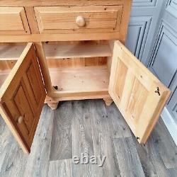 Vintage Solid Wood Antique Pine Welsh Dresser Country Farmhouse Style Kitchen