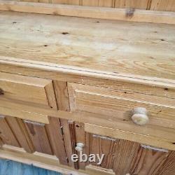 Vintage Solid Wood Antique Pine Welsh Dresser Country Farmhouse Style Kitchen