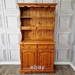 Vintage Solid Wood Pine Welsh Dresser Rustic Country Farmhouse Style Kitchen