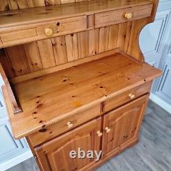 Vintage Solid Wood Pine Welsh Dresser Rustic Country Farmhouse Style Kitchen