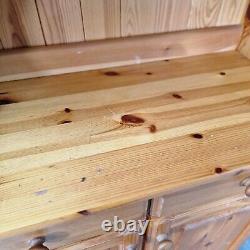 Vintage Solid Wood Pine Welsh Dresser Rustic Country Farmhouse Style Kitchen