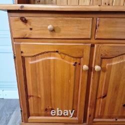 Vintage Solid Wood Pine Welsh Dresser Rustic Country Farmhouse Style Kitchen