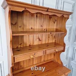 Vintage Solid Wood Pine Welsh Dresser Rustic Country Farmhouse Style Kitchen