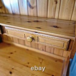 Vintage Solid Wood Pine Welsh Dresser Rustic Country Farmhouse Style Kitchen