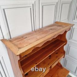 Vintage Solid Wood Pine Welsh Dresser Rustic Country Farmhouse Style Kitchen