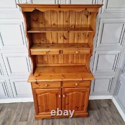 Vintage Solid Wood Pine Welsh Dresser Rustic Country Farmhouse Style Kitchen