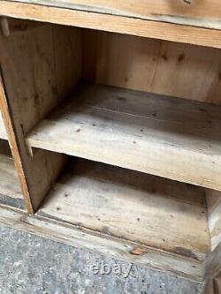 Vintage Solid Wooden Pine Kitchen Welsh Dresser with Cabinet Bottom