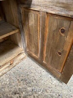 Vintage Solid Wooden Pine Kitchen Welsh Dresser with Cabinet Bottom