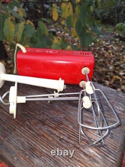 Vintage Soviet USSR Hand Mixer ROS (?) Red Retro Kitchen Decor Working