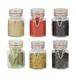 Vintage Spice Jars Set 6 Glass Storage Container Pot Herbs Spices Jam Kitchen