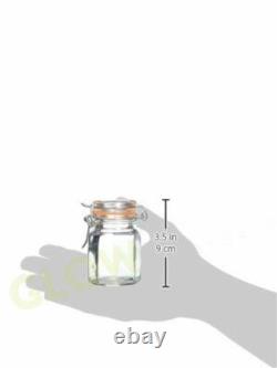 Vintage Spice Jars Set 6 Glass Storage Container Pot Herbs Spices Jam Kitchen