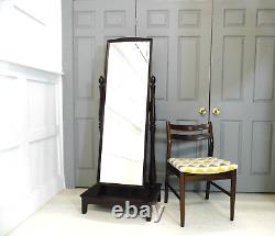Vintage Stag Minstrel Cheval full floor dressing mirror Mahohany finish 1970s