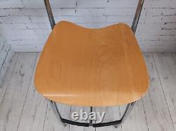 Vintage Stools Beech Chrome Mid Century Kitchen Bar Stools Retro Italian Design