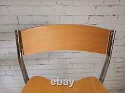 Vintage Stools Beech Chrome Mid Century Kitchen Bar Stools Retro Italian Design