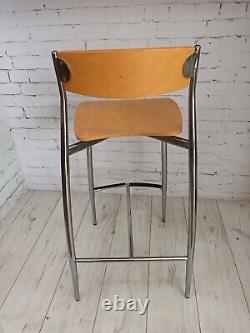 Vintage Stools Beech Chrome Mid Century Kitchen Bar Stools Retro Italian Design