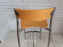 Vintage Stools Beech Chrome Mid Century Kitchen Bar Stools Retro Italian Design