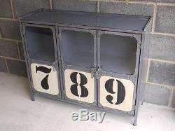 Vintage Style Industrial3 Door Metal Cabinet Retro style Storage Furniture