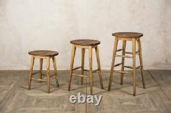 Vintage Style Oak Lab Stools Bar Stools Breakfast Bar Stools School Stools