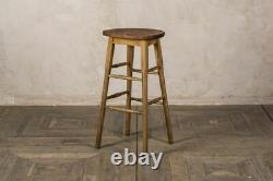 Vintage Style Oak Lab Stools Bar Stools Breakfast Bar Stools School Stools